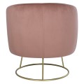 VELVET ARMCHAIR ARIEN FK8403.02 DUSTY PINK, GOLDEN BASE 80x75x82cm