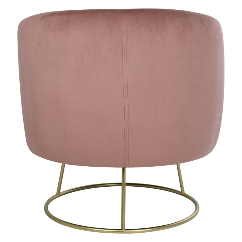 VELVET ARMCHAIR ARIEN FK8403.02 DUSTY PINK, GOLDEN BASE 80x75x82cm