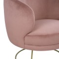VELVET ARMCHAIR ARIEN FK8403.02 DUSTY PINK, GOLDEN BASE 80x75x82cm