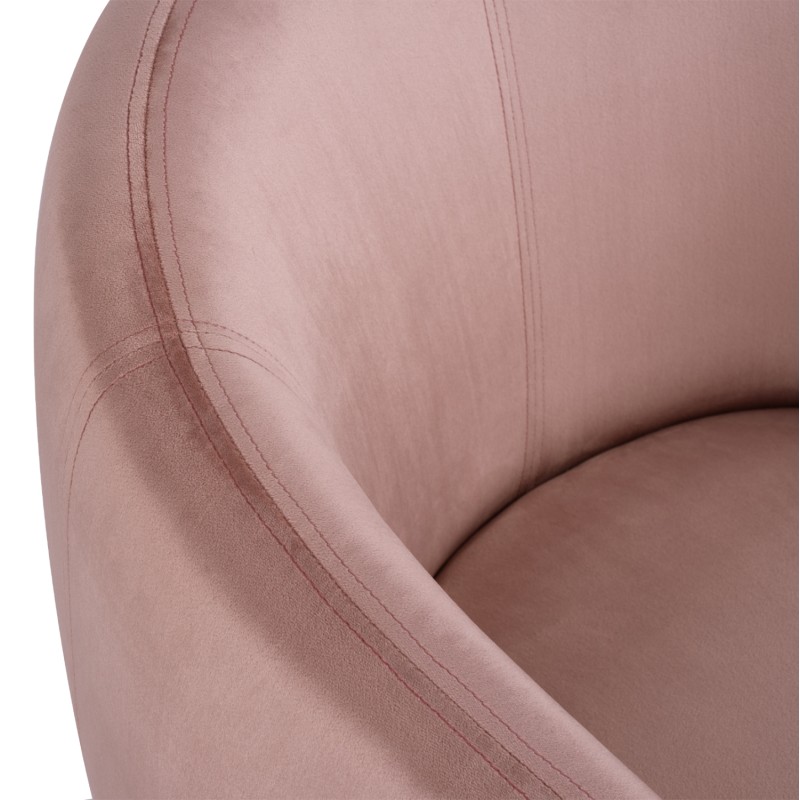 VELVET ARMCHAIR ARIEN FK8403.02 DUSTY PINK, GOLDEN BASE 80x75x82cm
