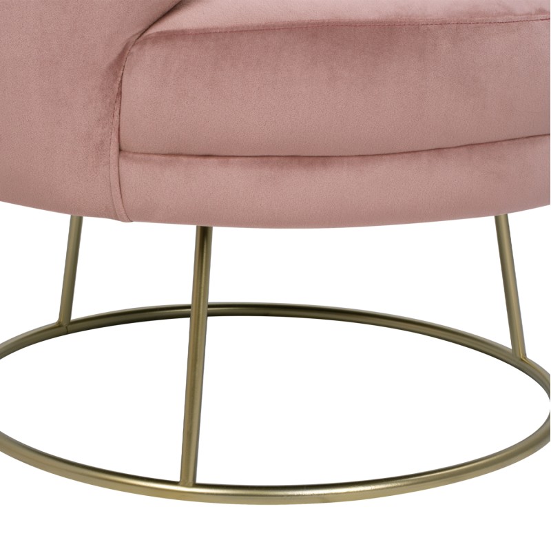 VELVET ARMCHAIR ARIEN FK8403.02 DUSTY PINK, GOLDEN BASE 80x75x82cm