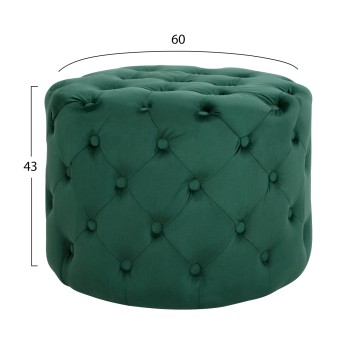 Velvet stool Kassie FK8406.03 cypress green color Chesterfield type ''60x43cm