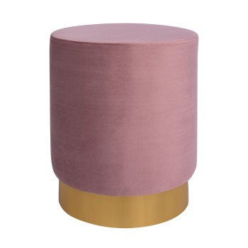 Velvet stool Levy FK8408.02 in rotten apple color with gold base ''35x43cm