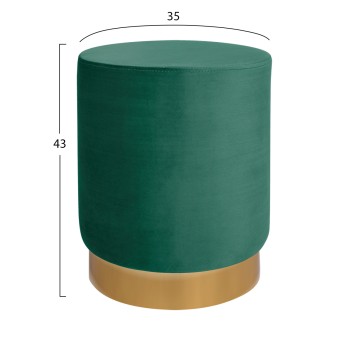 Velvet stool Levy FK8408.03 in blue color with gold base ''35x43cm