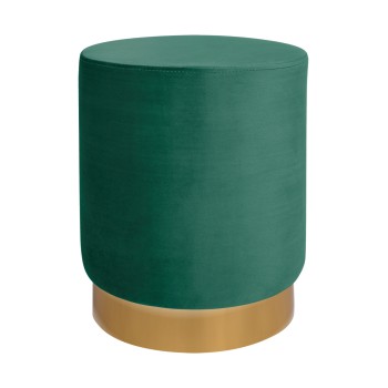 Velvet stool Levy FK8408.03 in blue color with gold base ''35x43cm