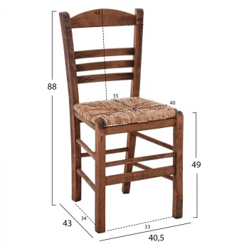 Traditional chair with straw walnut FK10369.01 Traditional chair with straw walnut FK10369.01