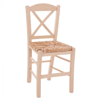Traditional chair with straw crossed unpainted FK10371.02