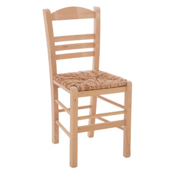 Traditional chair with straw unpainted FK10369.02