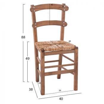Traditional chair with straw Walnut FK10370.01 Traditional chair with straw Walnut FK10370.01