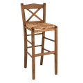 Traditional Stool Walnut with straw FK10375.01 Traditional Stool Walnut with straw FK10375.01