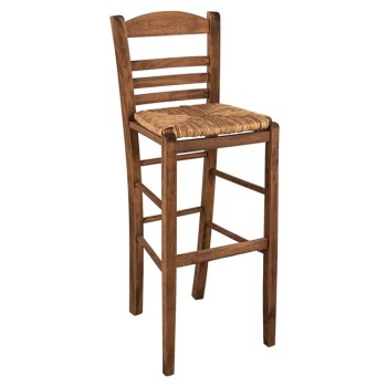 Traditional Stool with straw Walnut FK10377.01