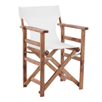 Director's chair Limnos Walnut cream textline FK10368.60 57X54X88,5 cm