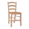 Traditional unpainted chair Paros from solid beech wood with straw FK10379.02