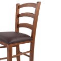 Chair in walnut color Paros FK5584 with PU brown seat 43x40x88 cm Chair in walnut color Paros FK5584 with PU brown seat 43x40x88 cm