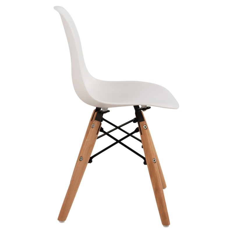 Chair Twist Kid FK8453.01 with wooden legs and seat PP white 31x34x55.5H Chair Twist Kid FK8453.01 with wooden legs and seat PP white 31x34x55.5H
