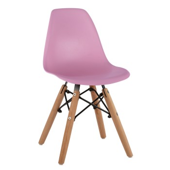 Chair Twist Kid FK8453.05 with wooden legs & seat Pink PP 30,5x33x59 cm