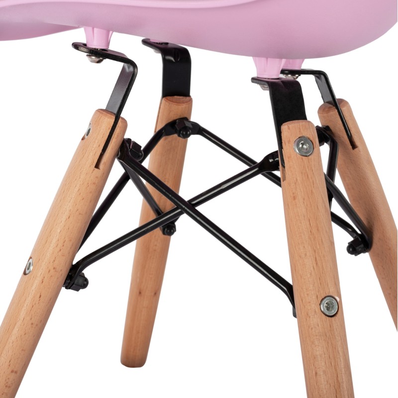Chair Twist Kid FK8453.05 with wooden legs & seat Pink PP 30,5x33x59 cm Chair Twist Kid FK8453.05 with wooden legs & seat Pink PP 30,5x33x59 cm
