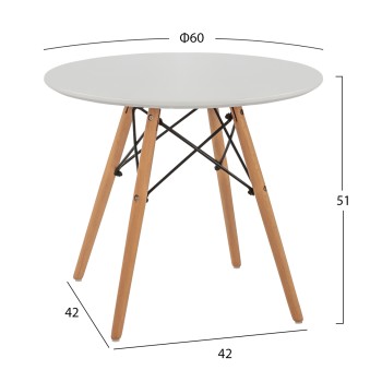 Table Minimal Kid FK8451.01, Round, Φ60x51, White Table Minimal Kid FK8451.01, Round, Φ60x51, White
