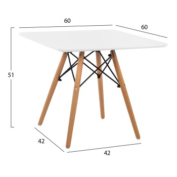 Table Minimal Kid FK8452.01 White 60x60x51 Table Minimal Kid FK8452.01 White 60x60x51
