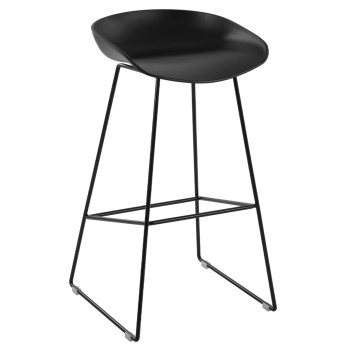 Stool Metallic FK8450.02 with seat PP Black 47x47x83cm