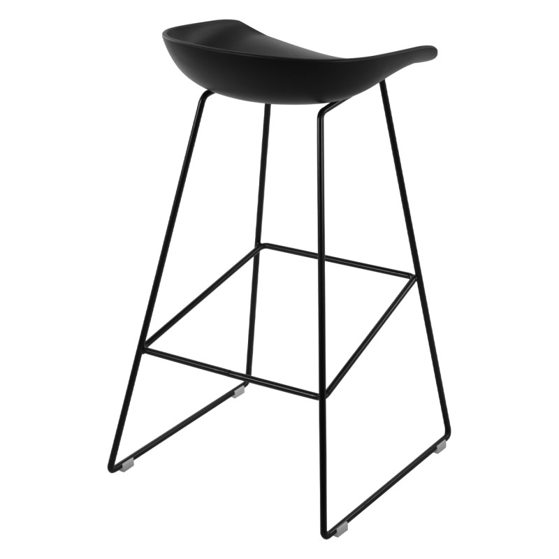 Stool Metallic FK8450.02 with seat PP Black 47x47x83cm Stool Metallic FK8450.02 with seat PP Black 47x47x83cm