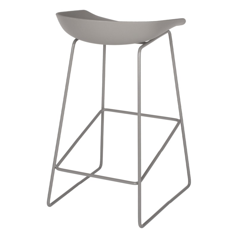 Metallic Stool FK8450.10 with grey seat PP 47x47x83cm Metallic Stool FK8450.10 with grey seat PP 47x47x83cm
