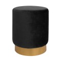 Stool Levy FK8408.04 Black Velvet with gold base D35x43 cm.