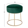 Stool Karlo FK8411.03 Cypress Green color Velvet with Gold Base ''36x38 h cm