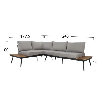 Corner sofa Aluminum with Table for outdoor spaces FK5126.12