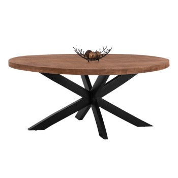 Dining Table Oval FK8483 Solid Mango Wood 210Χ100Χ78