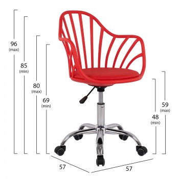 Office Chair Becky FK8457.04 Red Color 57x57x96 cm Office Chair Becky FK8457.04 Red Color 57x57x96 cm