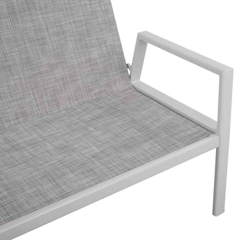 2 Seater Sofa Aluminum FK5561.01 White with pillows 2 Seater Sofa Aluminum FK5561.01 White with pillows