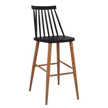 Bar Stool FK8459.02 Vanessa in black color 43x49x107cm