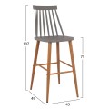 Bar Stool FK8459.10 Vanessa in grey color 43x49x107 cm Bar Stool FK8459.10 Vanessa in grey color 43x49x107 cm