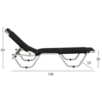 Professional sunbed aluminum WALDO FK5071.90 Black 195x53-60x30 cm Professional sunbed aluminum WALDO FK5071.90 Black 195x53-60x30 cm