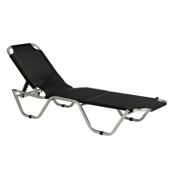 Professional sunbed aluminum WALDO FK5071.90 Black 195x53-60x30  cm