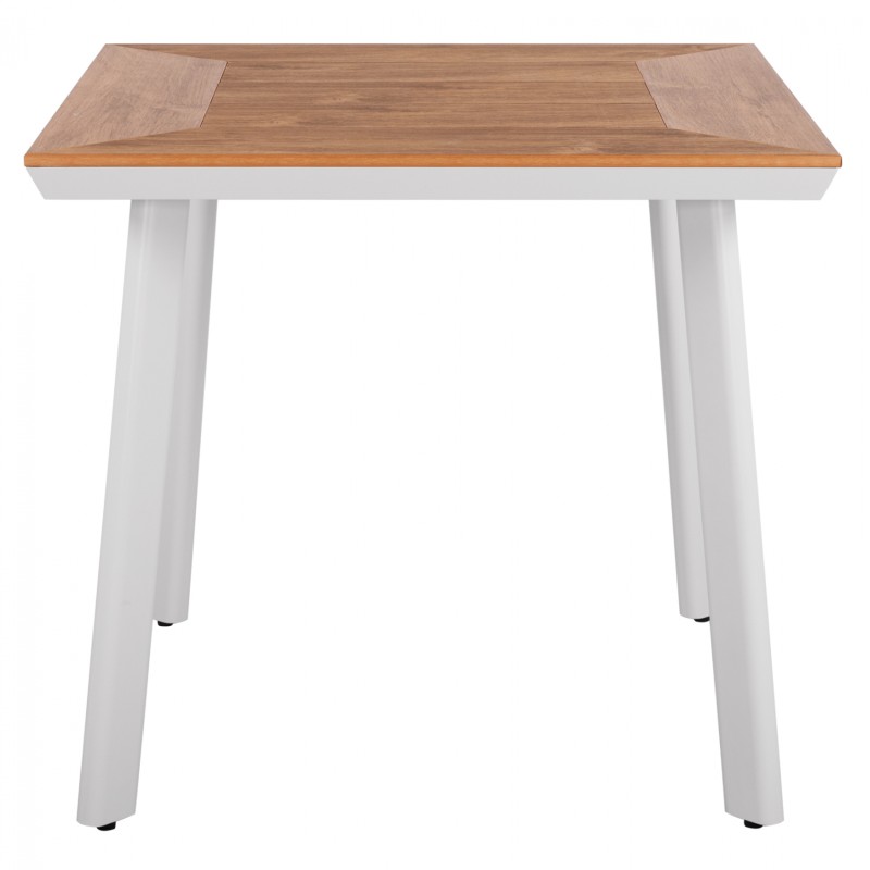 ALUMINUM DINING TABLE SQUARE TABER ΗΜ5563.01 WHITE WITH POLYWOOD TOP 80x80x73Hcm. ALUMINUM DINING TABLE SQUARE TABER ΗΜ5563.01 WHITE WITH POLYWOOD TOP 80x80x73Hcm.