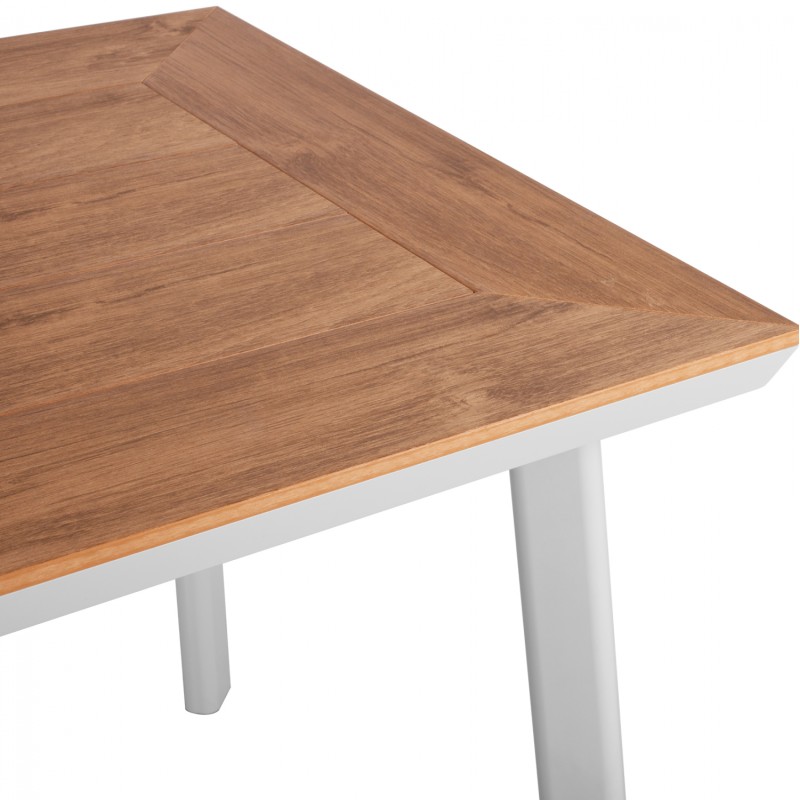 ALUMINUM DINING TABLE SQUARE TABER ΗΜ5563.01 WHITE WITH POLYWOOD TOP 80x80x73Hcm. ALUMINUM DINING TABLE SQUARE TABER ΗΜ5563.01 WHITE WITH POLYWOOD TOP 80x80x73Hcm.