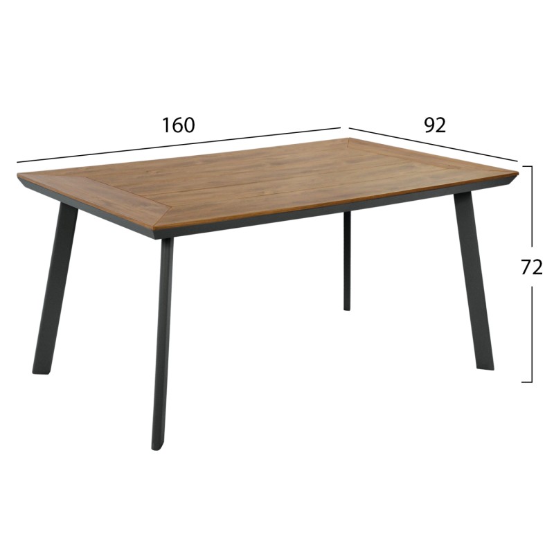 Aluminum table with Polywood FK5132.12 Grey 160x92x72