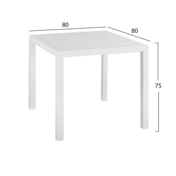 Aluminum Table 80x80 White FK5572.01 Aluminum Table 80x80 White FK5572.01