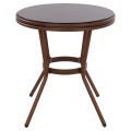 Aluminum Table '70x70 cm. Bamboo Look FK5532.03 Brown with Glass Aluminum Table '70x70 cm. Bamboo Look FK5532.03 Brown with Glass