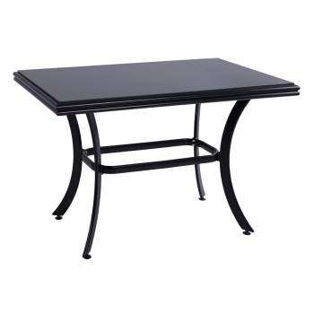 ALUMINUM DINING TABLE JAXEN FK5533.02 BLACK WITH TEMPERED GLASS TOP & TEXTILENE 120x70x78Hcm.