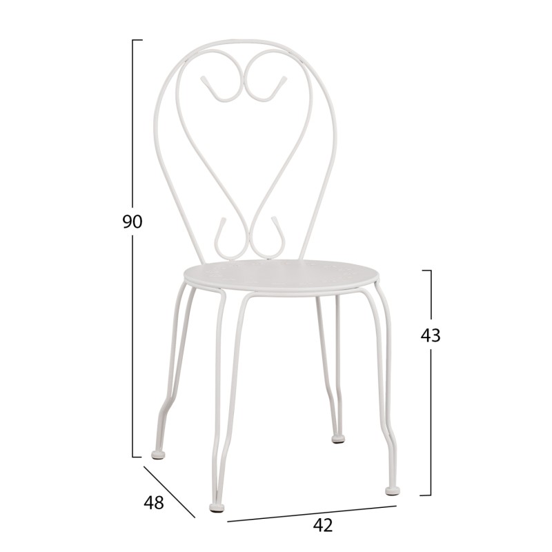 Metallic chair Amore White 42x48x90 cm FK5007.12 Metallic chair Amore White 42x48x90 cm FK5007.12
