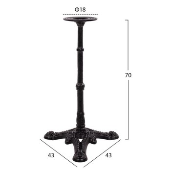 Base from cast iron FK441 in black color 43x43