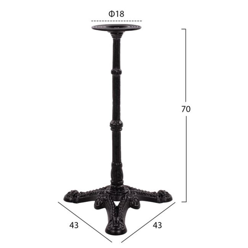 Base from cast iron FK441 in black color 43x43 Base from cast iron FK441 in black color 43x43