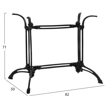 Base from cast iron two columns FK443 in black color 82X50X71H