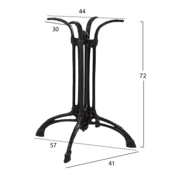 Base from cast iron FK444 with 4legs in black color 57X57X72