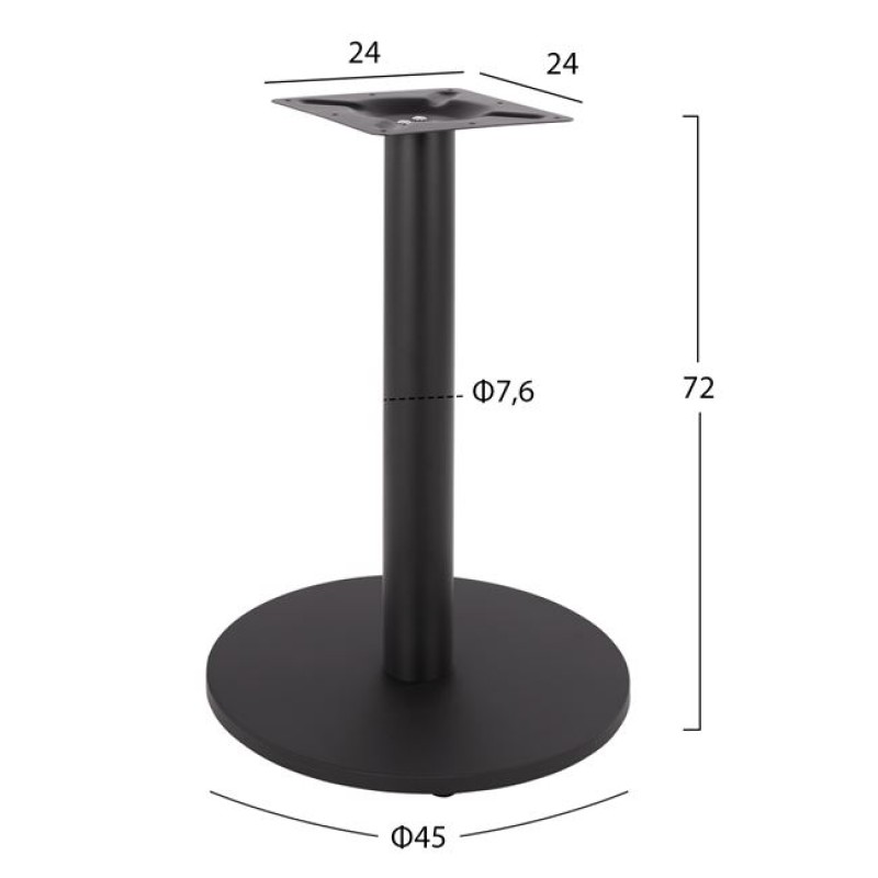 Base Metallic Black matte '45x72 with adjusters FK419.11 Base Metallic Black matte '45x72 with adjusters FK419.11