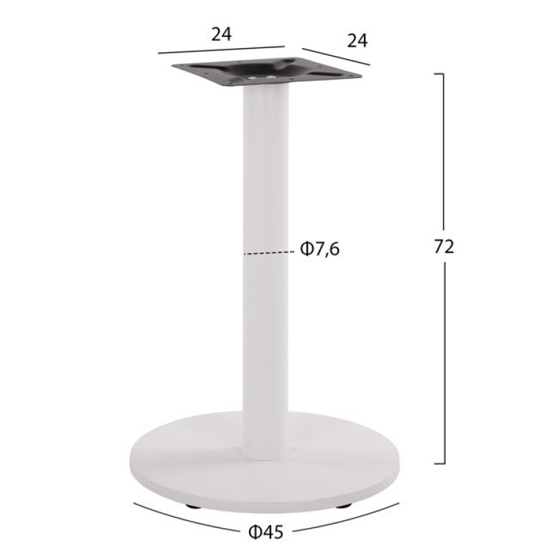 Base Metallic White Matte '45x72 with adjusters FK419.12 Base Metallic White Matte '45x72 with adjusters FK419.12