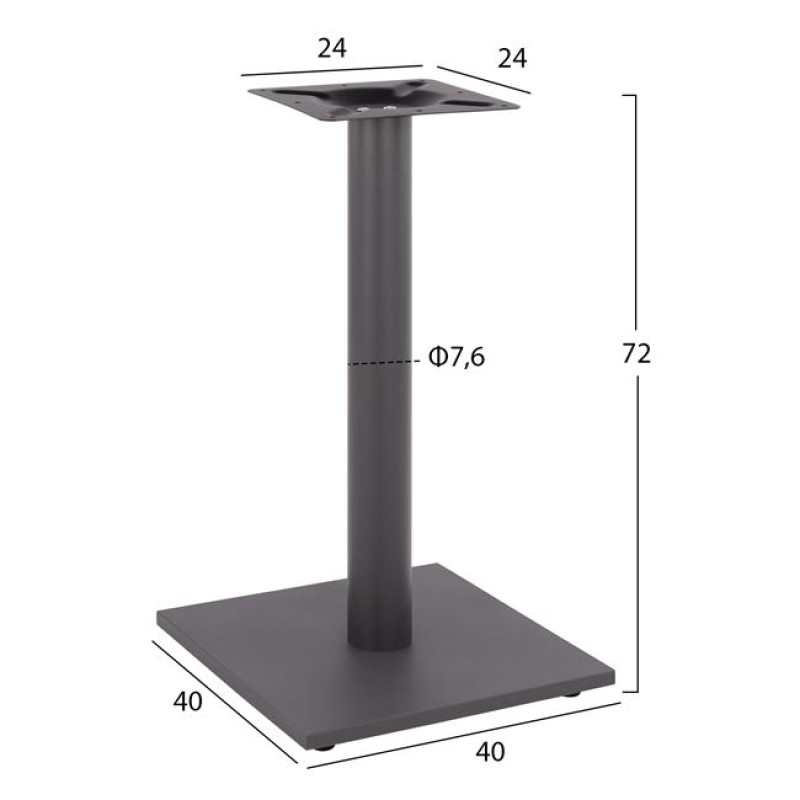 Base metallic Grey 40x40x72 with adjusters FK421.20